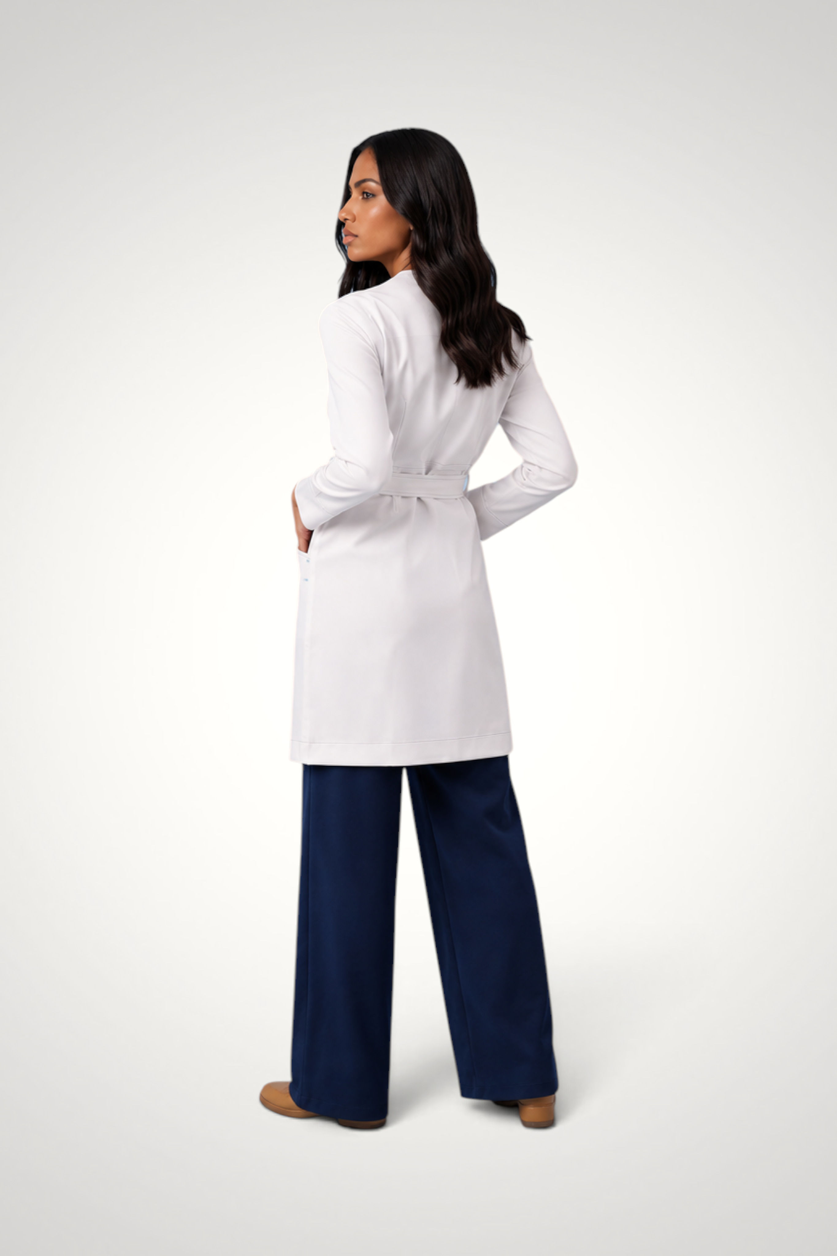Jaleco Chloe I Branco + Café