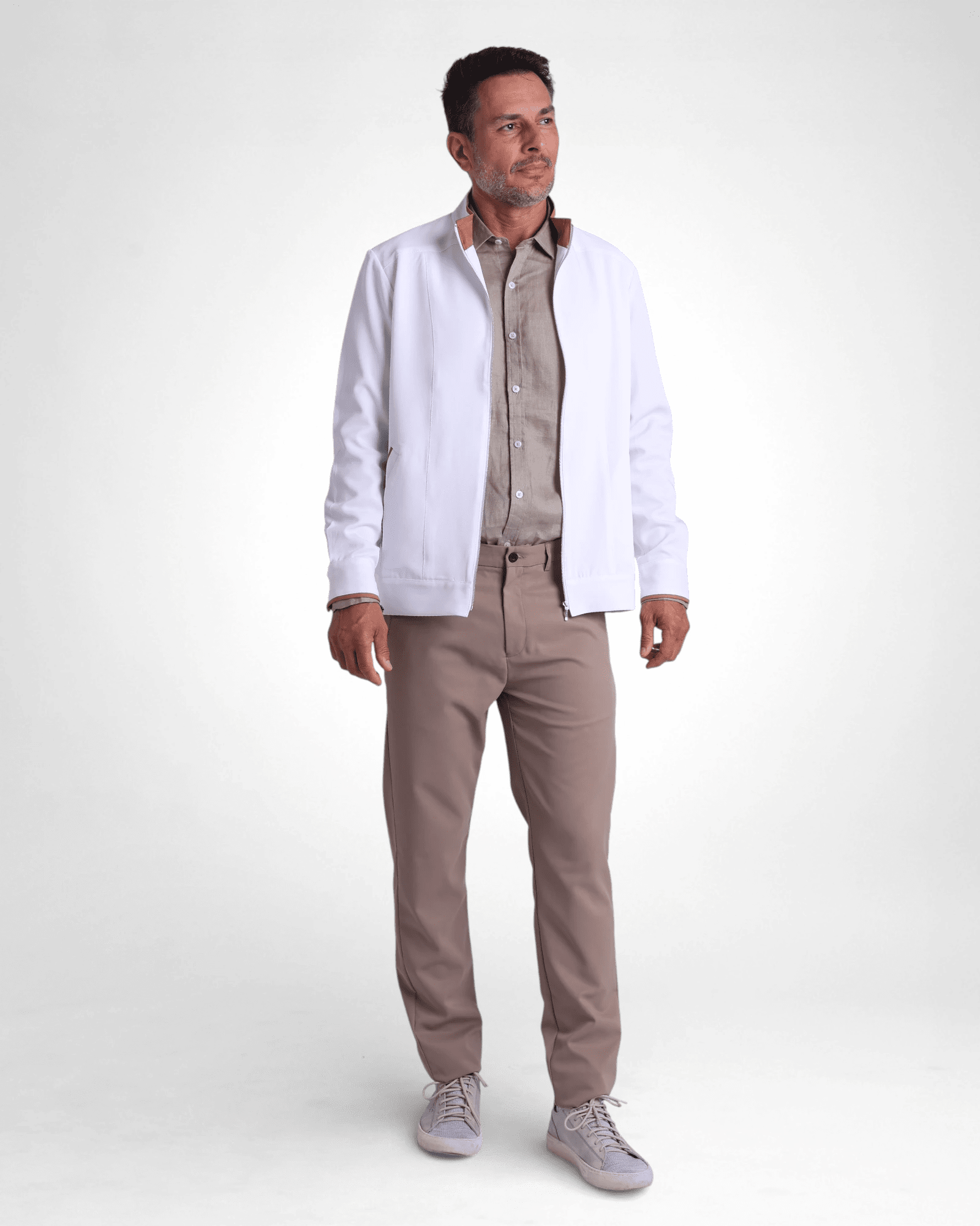 Jaqueta MF I Branco + Caramelo - HOLI