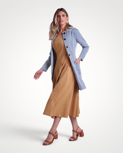 Jaleco Chloe I Azul Celine + Café