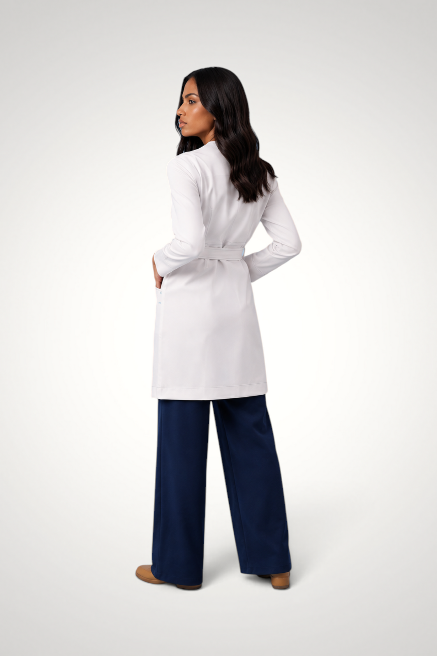 Jaleco Chloe I Branco + Café