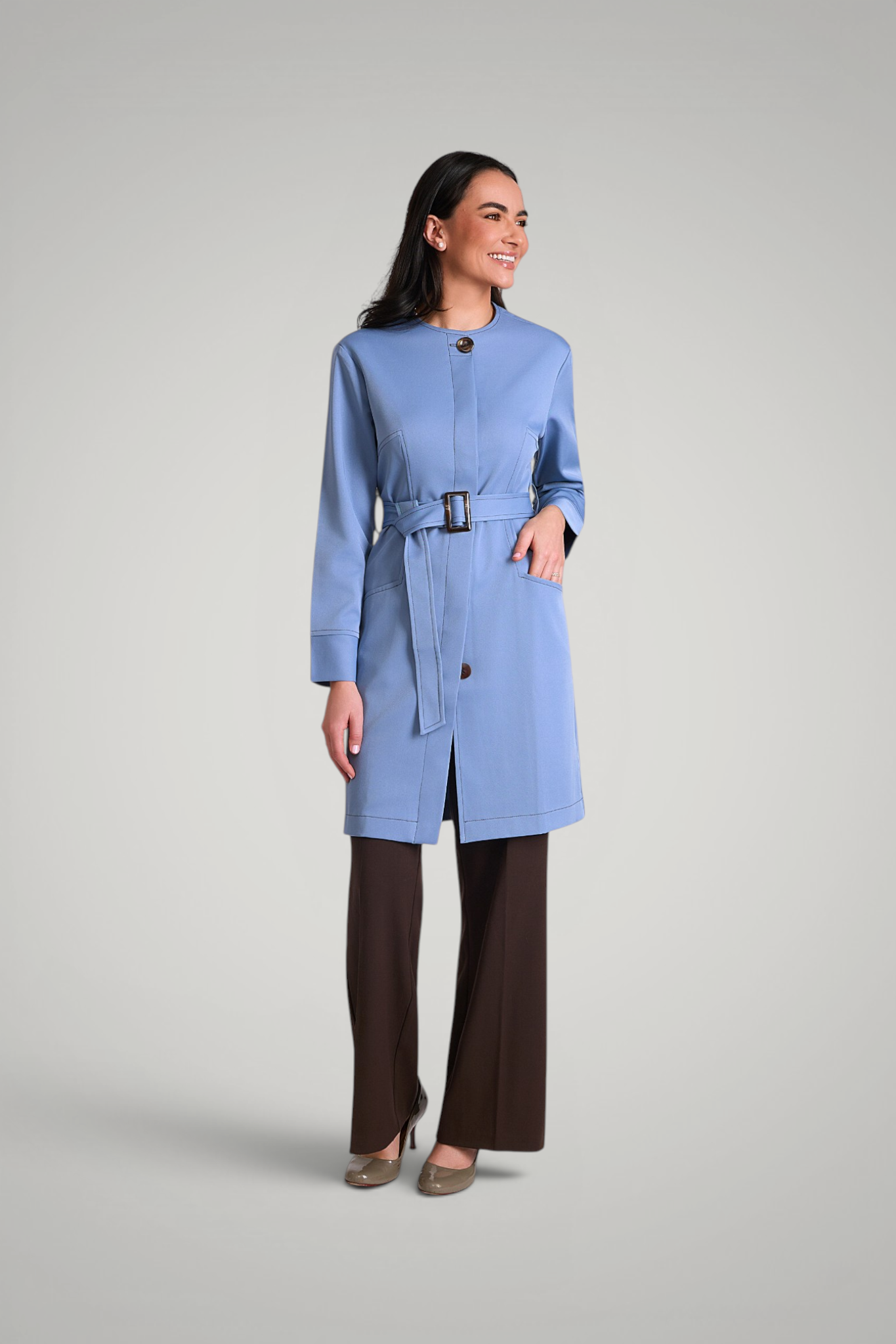 Jaleco Chloe I Azul Celine + Café
