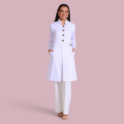 Jaleco Paola I Branco + Café