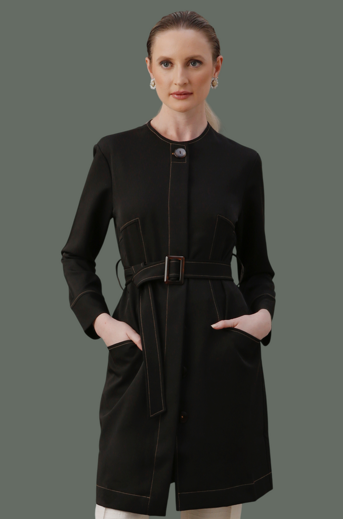 Jaleco Chloe Preto I Caramelo