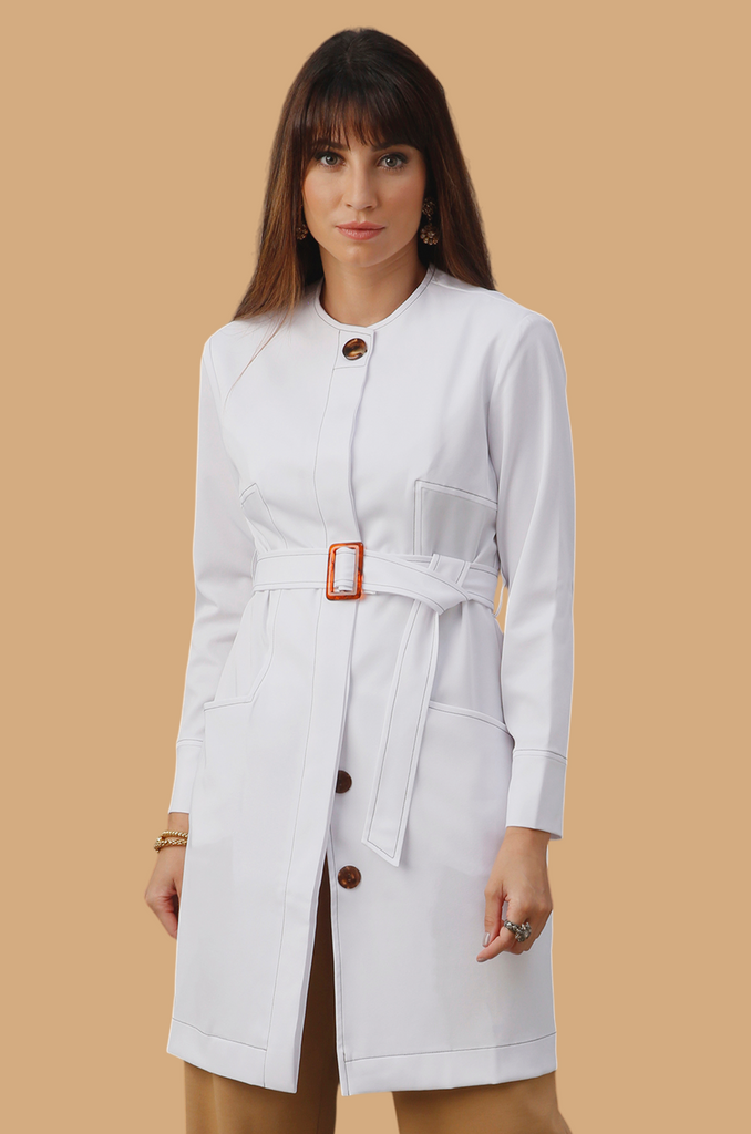 Jaleco Chloe Branco I Café