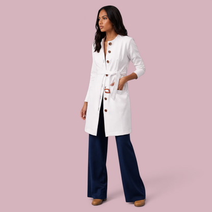 Jaleco Chloe I Branco + Café