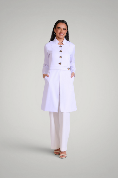 Jaleco Paola I Branco + Café