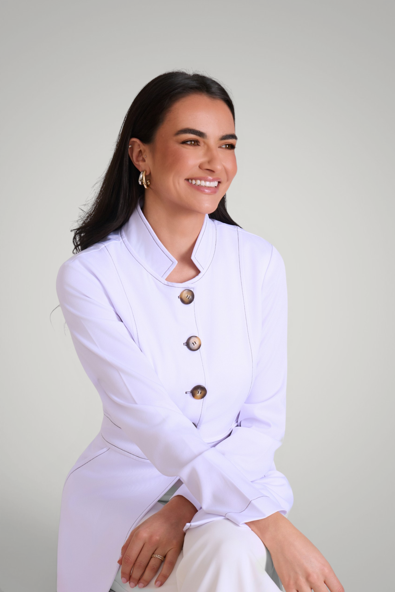 Jaleco Paola I Branco + Café