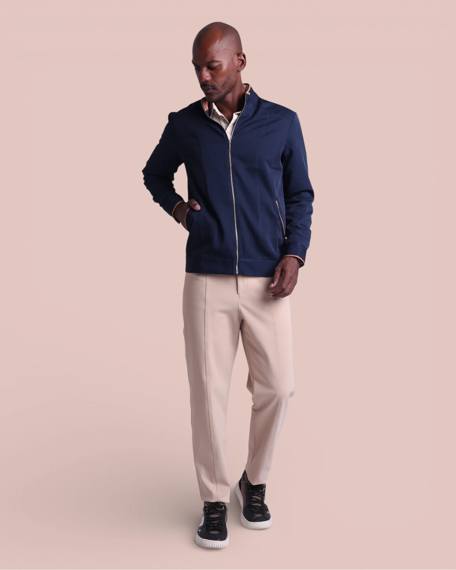 Jaqueta MF I Marinho + Caramelo