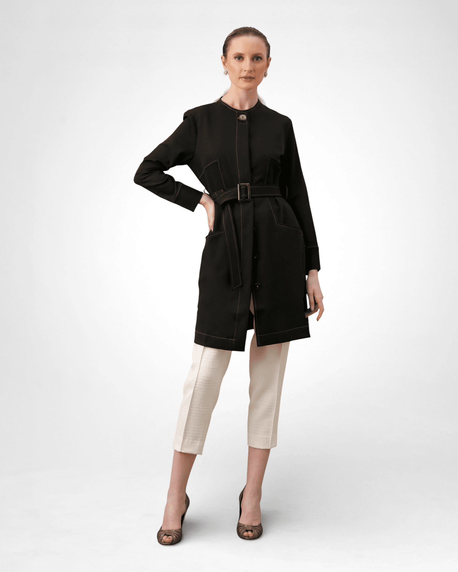 Jaleco Chloe I Preto + Caramelo - HOLI