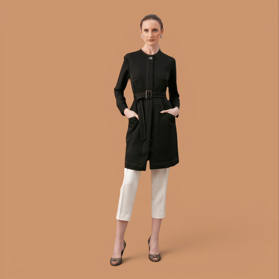 Jaleco Chloe I Preto + Caramelo