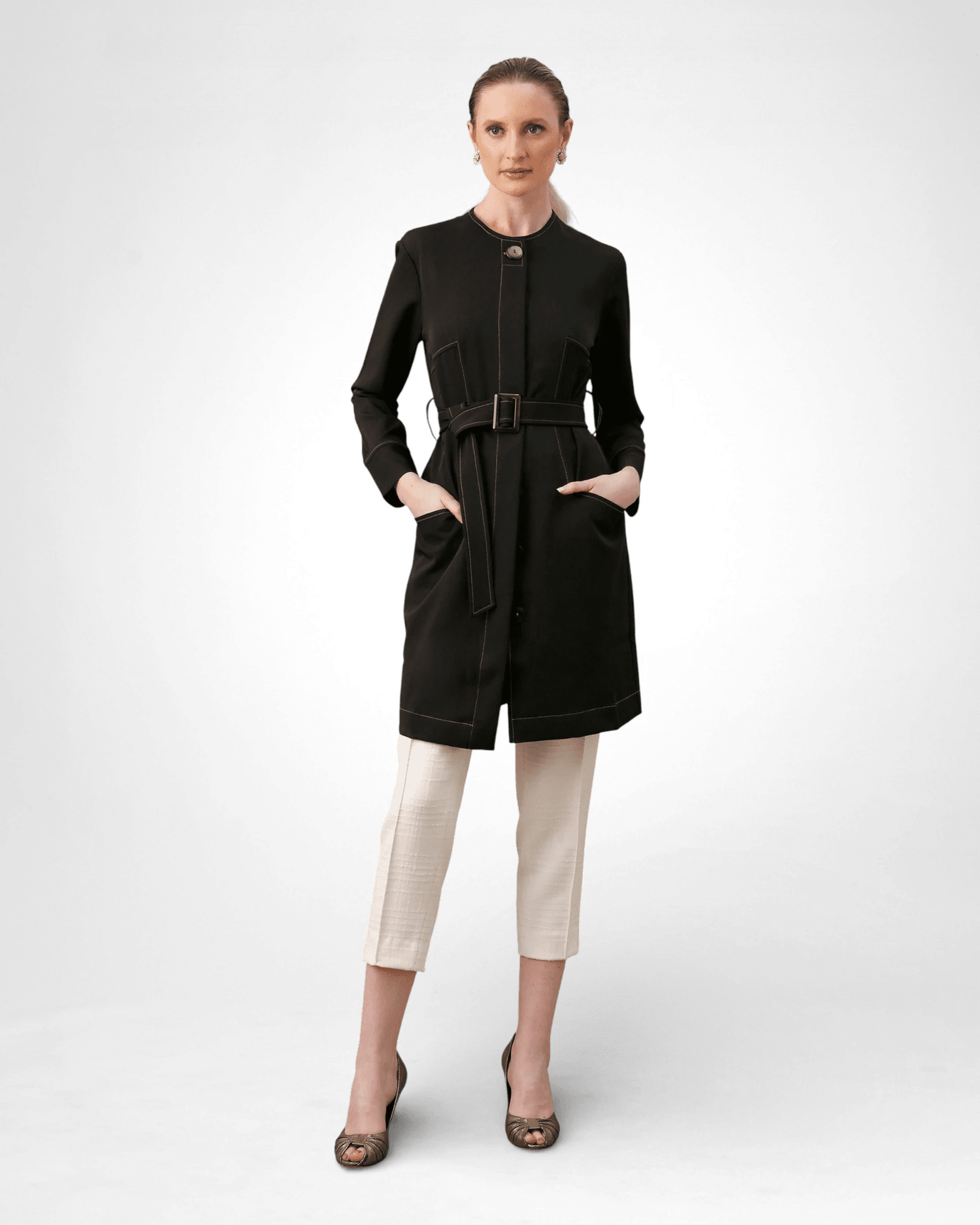 Jaleco Chloe I Preto + Caramelo - HOLI