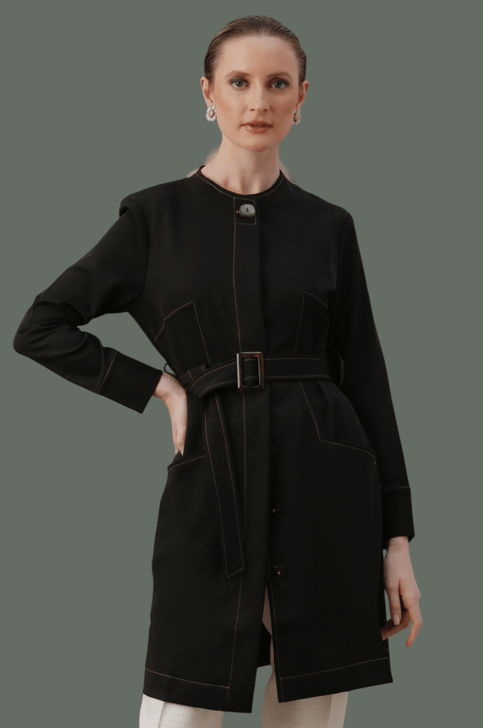 Jaleco Chloe Preto I Caramelo - HOLI