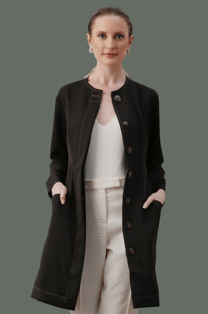 Jaleco Chloe Preto I Caramelo - HOLI