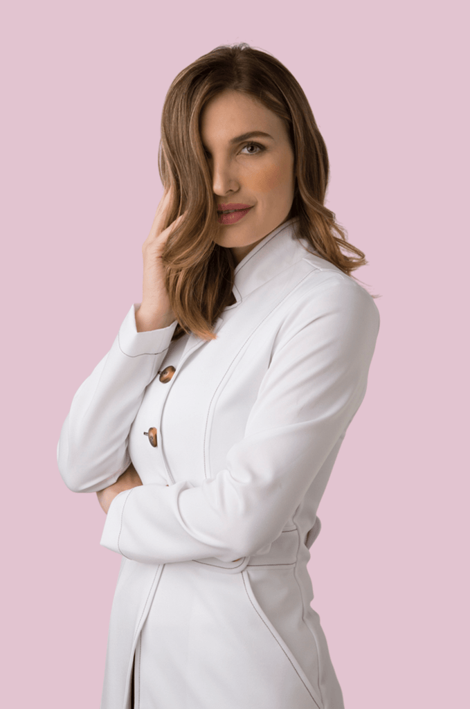 Jaleco Paola Branco com Café - HOLI