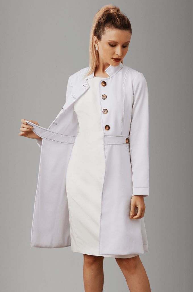 Jaleco Paola Branco com Café - HOLI