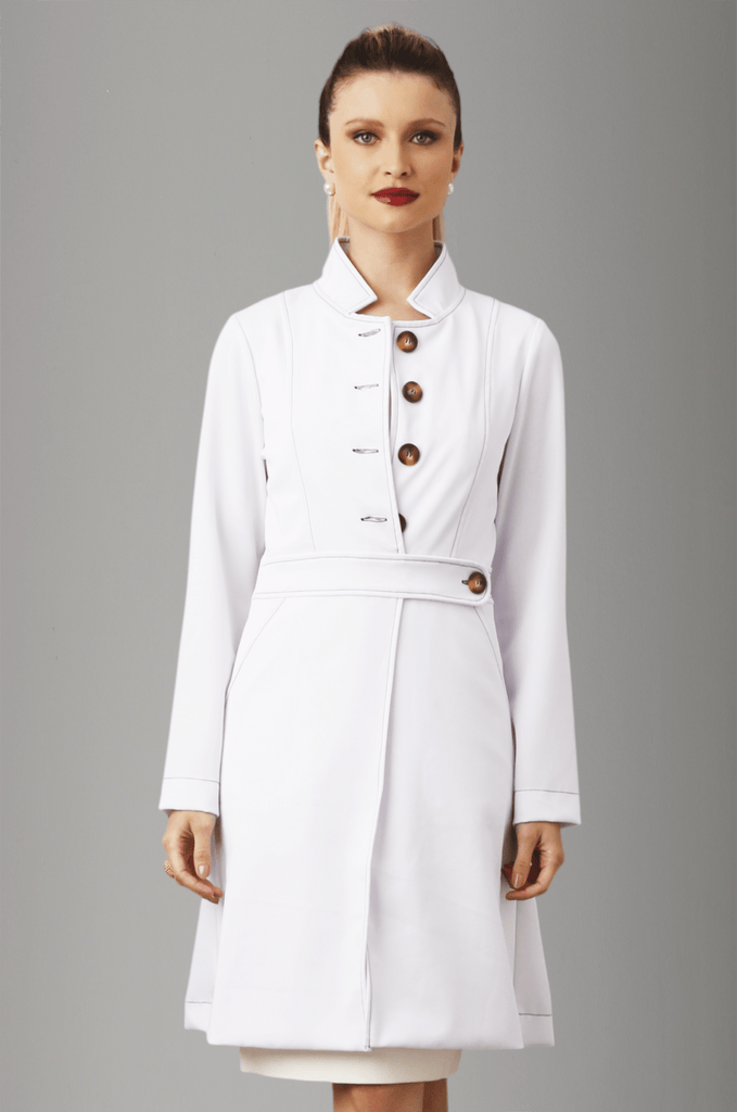 Jaleco Paola Branco com Café - HOLI