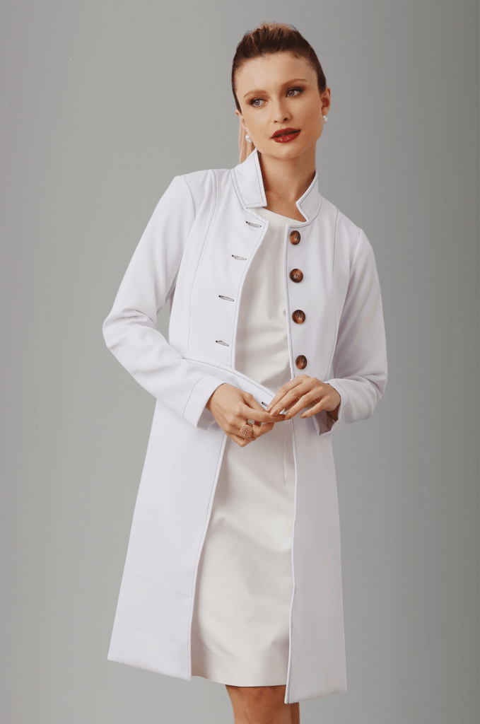 Jaleco Paola Branco com Café - HOLI