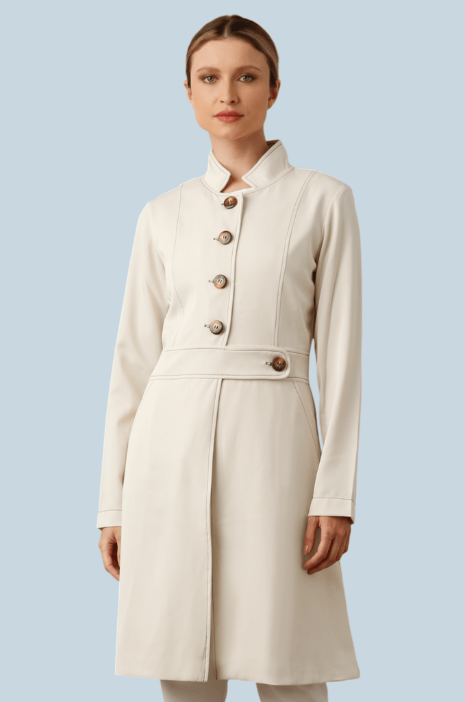 Jaleco Paola Marfim com Café - HOLI