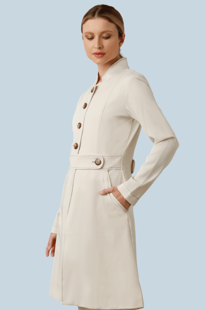 Jaleco Paola Marfim com Café - HOLI