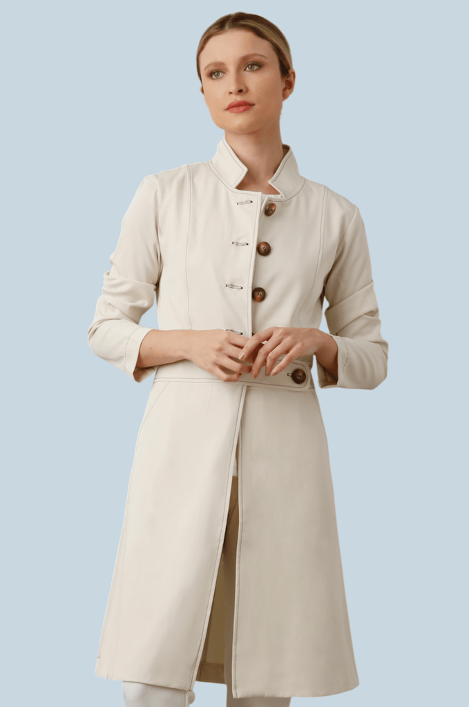 Jaleco Paola Marfim com Café - HOLI