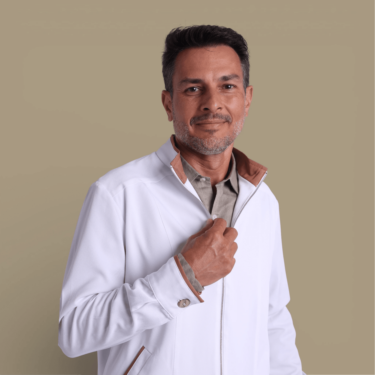 Jaqueta MF I Branco + Caramelo - HOLI