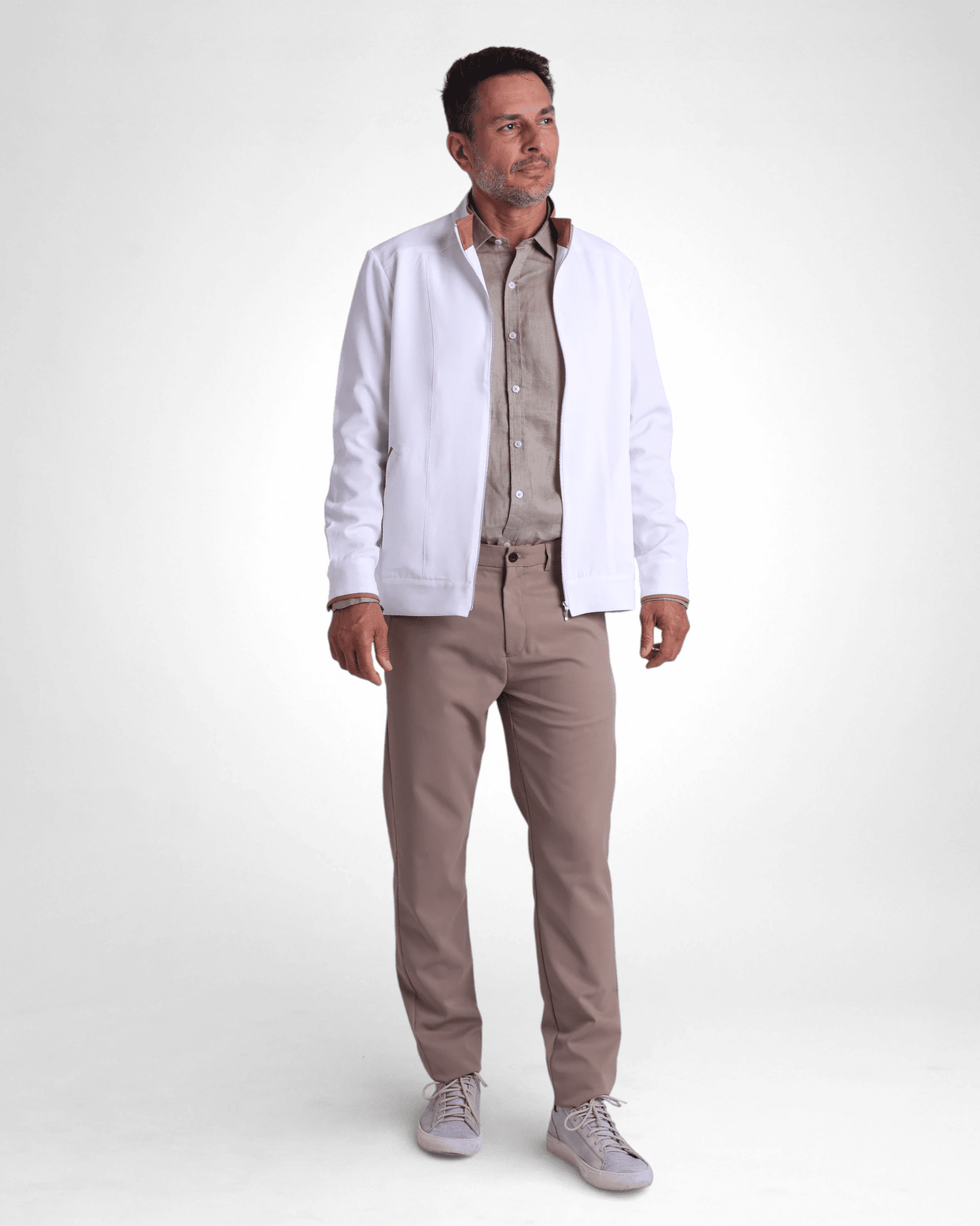 Jaqueta MF I Branco + Caramelo - HOLI