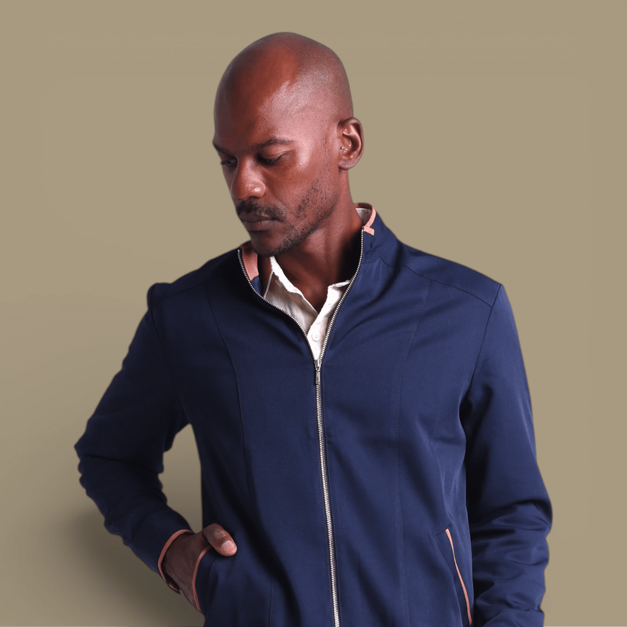 Jaqueta MF I Marinho + Caramelo - HOLI