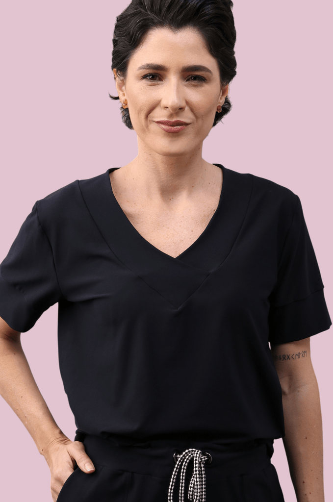 Scrub Feminino Bac - Off Preto - HOLI