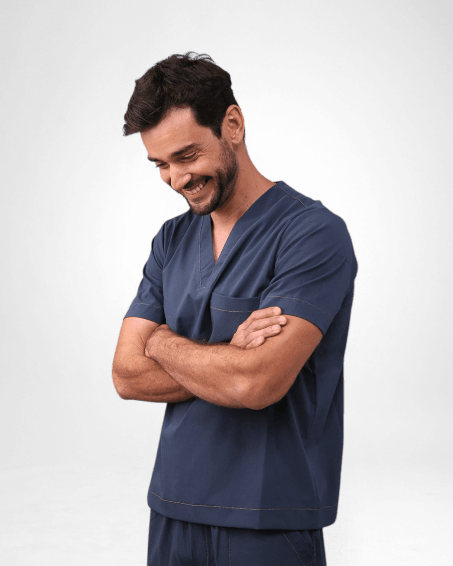 Scrub [M] Slim I Azul Denin + Caramelo - HOLI