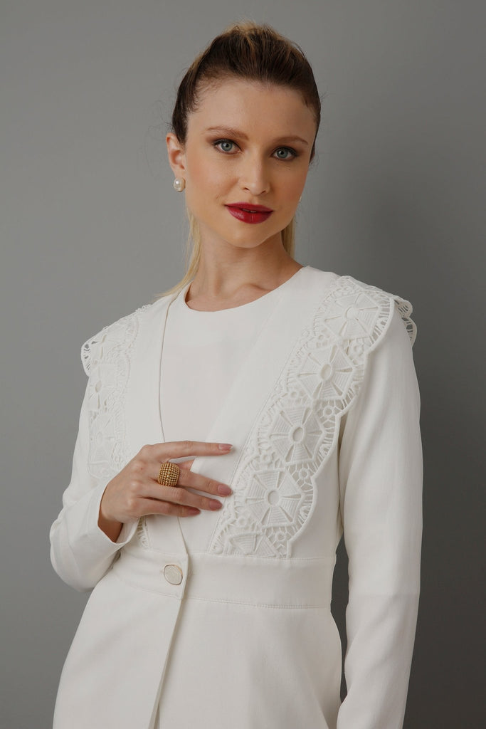 JALECO FEMININO OFFWHITE LAUREN - HOLI